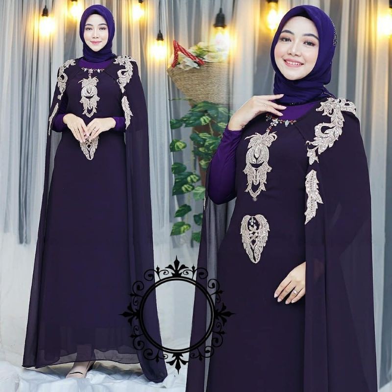 Gamis Pesta mate Ceruty Babydoll Payet