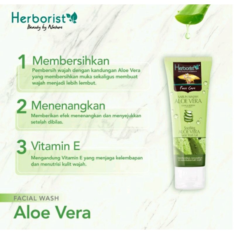 Herborist Facial Wash Gel Aloevera 80gr Sabun Wajah