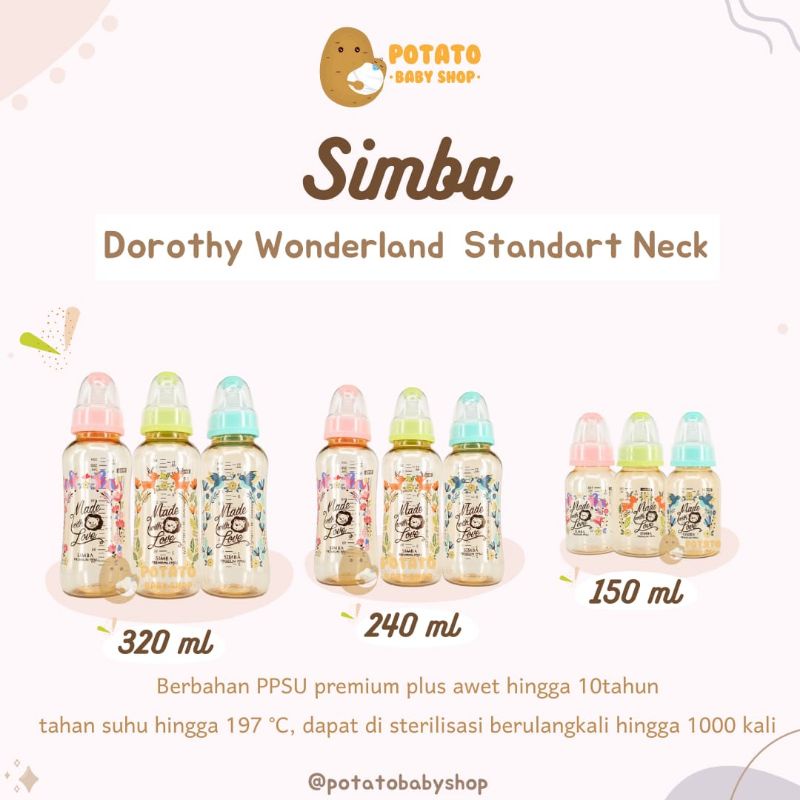 Simba Dorothy Wonderland Standard Neck Ppsu Feeding Bottle 150ml, 240ml, 320ml - Botol Susu