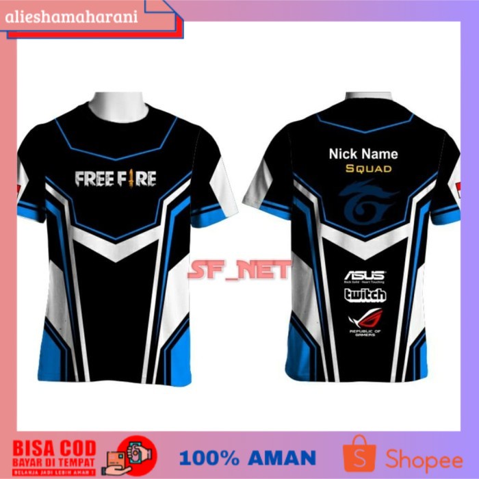 (COD MURAH) BAJU KAOS JERSEY GAMING FREE FIRE FF CUSTOM 15 - XXS