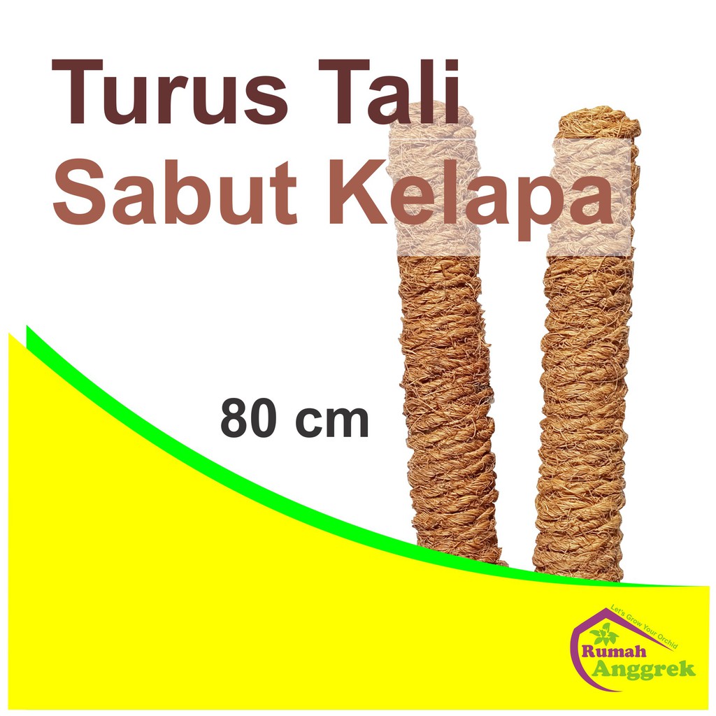 Turus Tali Sabut Kelapa Anggrek 80 cm tanaman hias pot plastik tanah tanaman kawat penyangga