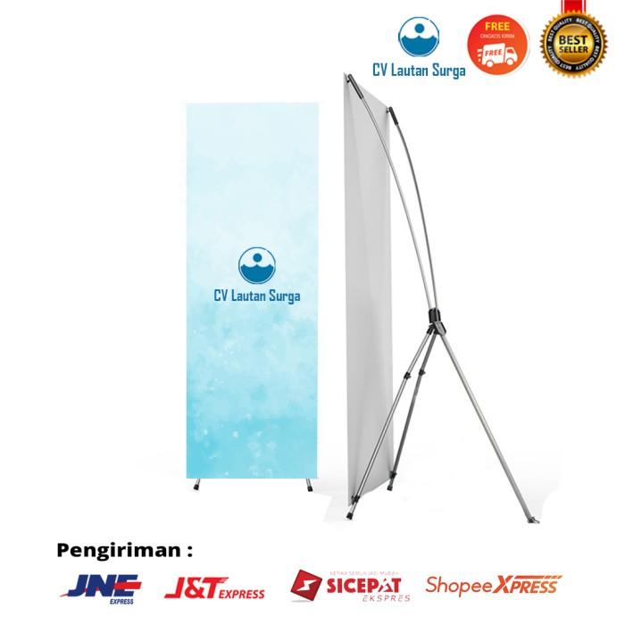 X Banner Alumunium 60X160 Cm Standing Banner Alumunium Hitam