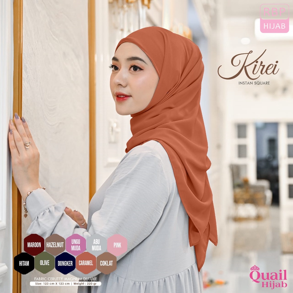 Jilbab Segi Empat Kirei Instan Square Quail Hijab