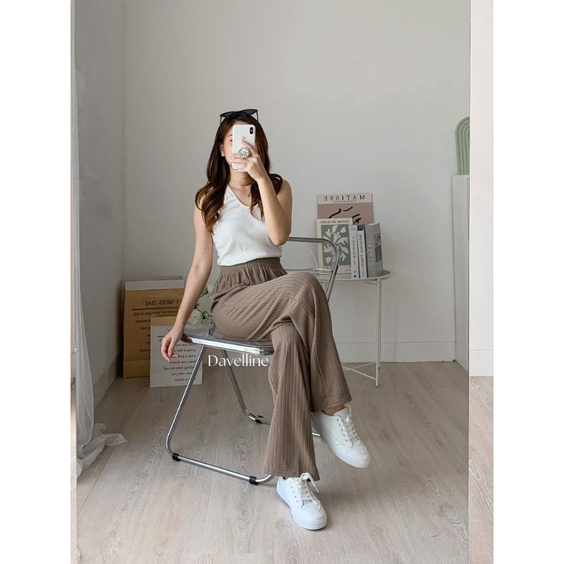 Kai Knit Pants - Celana Kulot Knit Tebal - Celana Wanita