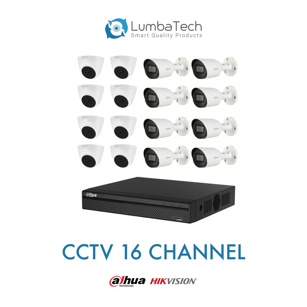Paket CCTV 16 Camera | Dahua / HikVision | Installer Professional
