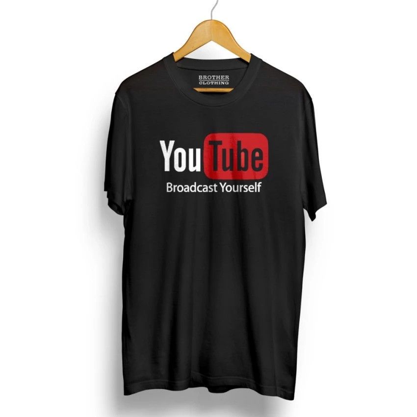 Kaos Distro YOUTUBE T-Shirt - Black