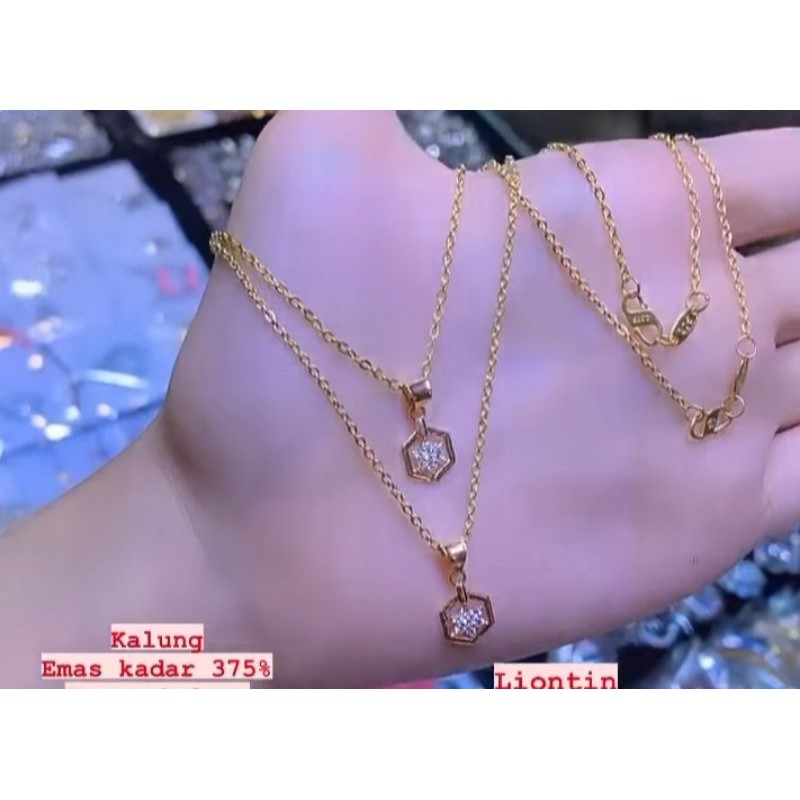 kalung emas+ liontin emas 375%
