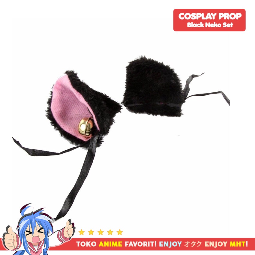 Black Neko Cat Set Cosplay Property Paw Jepit Hairpin Tail Choker