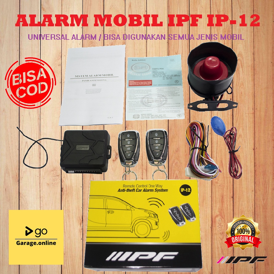 Alarm Mobil Universal IPF 012 Original Untuk Semua Mobil 12V Termurah