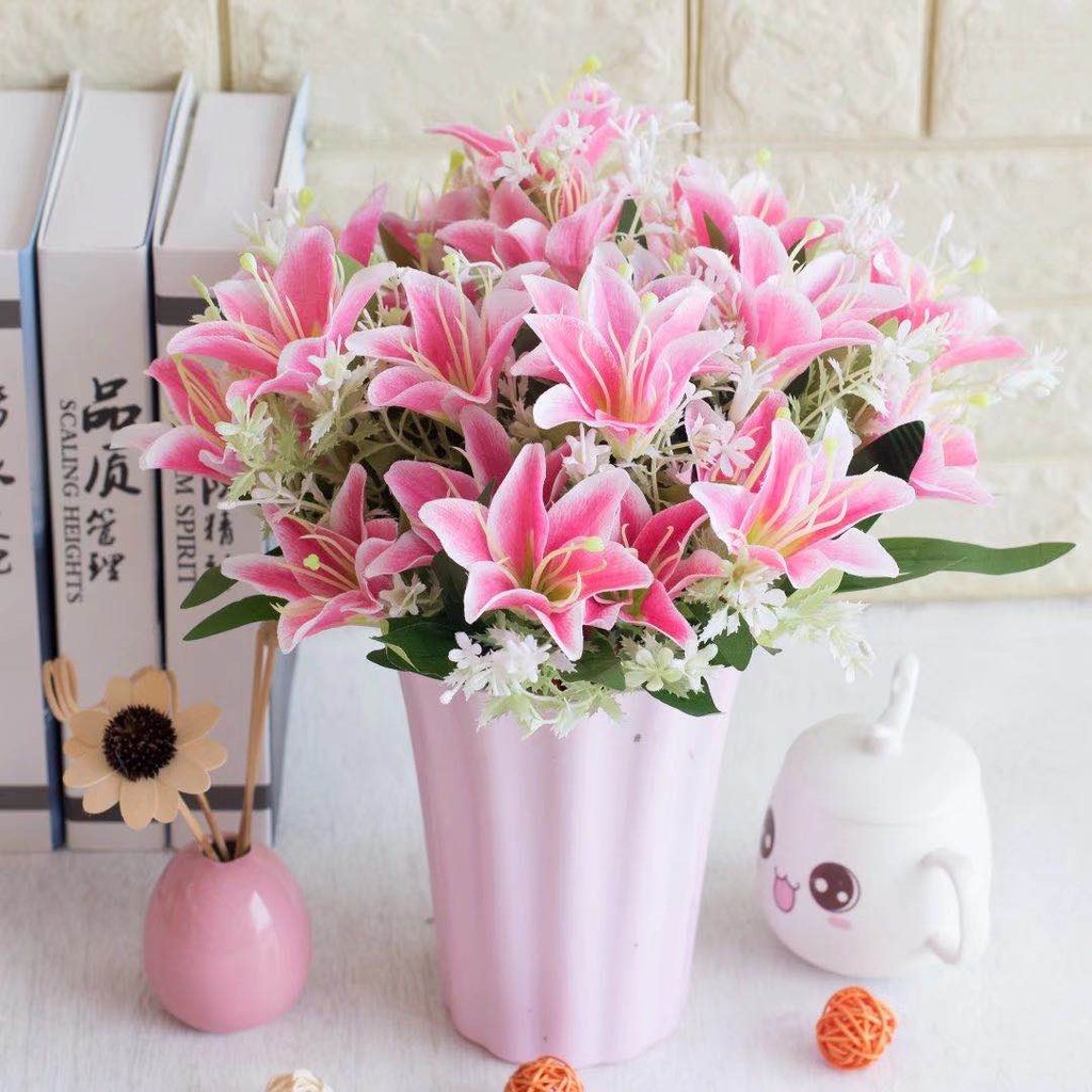 BUNGA PLASTIK LILY 735 BUNGA HIAS PLASTIC ARTIFICIAL BUNGA ARTIFISIAL MURAH