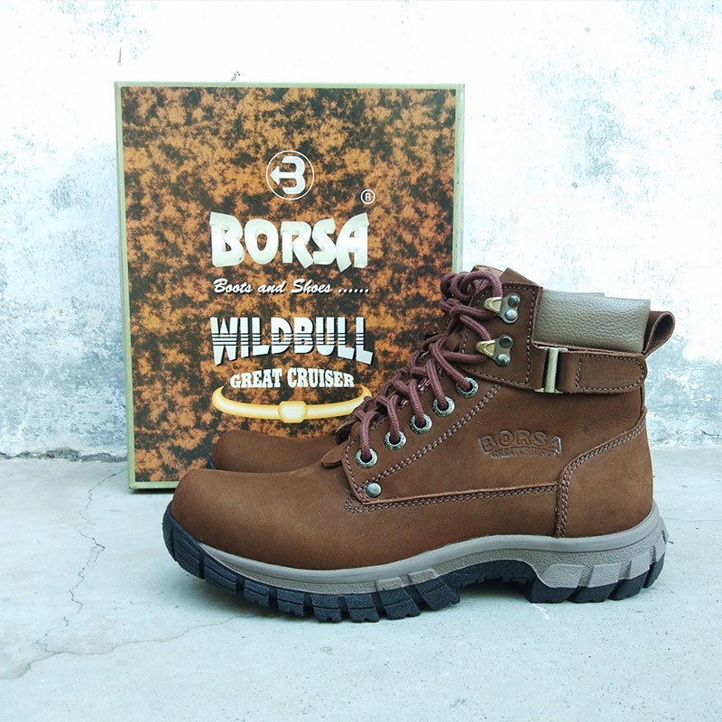 SEPATU BOOT KULIT BORSA GRAVITY BROWN - ORIGINAL LEATHER BOOTS