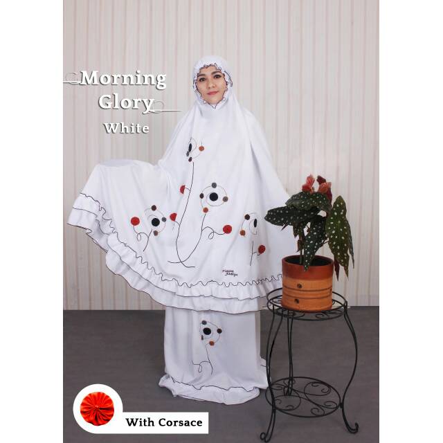 Mukena fathiya morning glory -  mukena putih - mukena bordir - MUKENA MEWAH