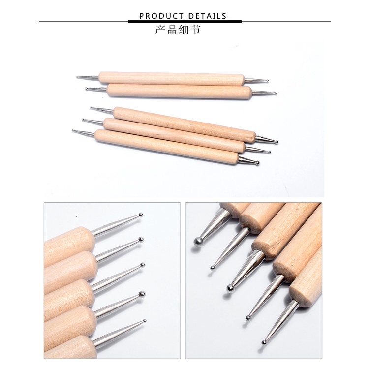 【 COD 】Dotting Pen Kayu (Isi 5pcs) / Dotting Tools / Dot Dotting / Pen Dotting KAYU