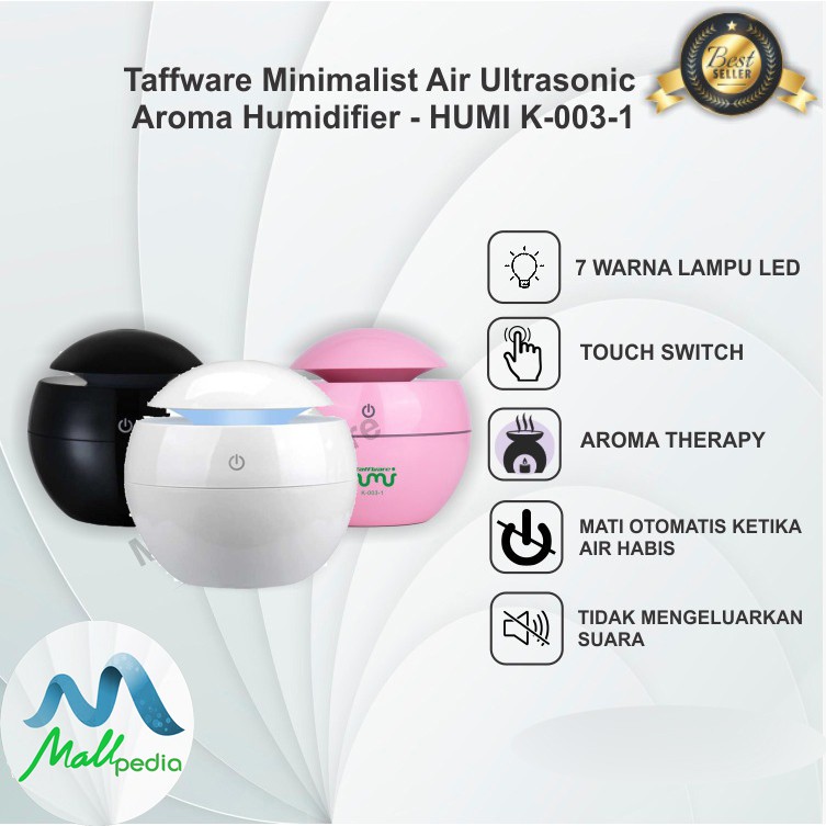 MPro Pelembab Udara Air Humidifier Pengharum Ruangan Desain Bulat Bola Minimalis Taffware K-003-1 jnp