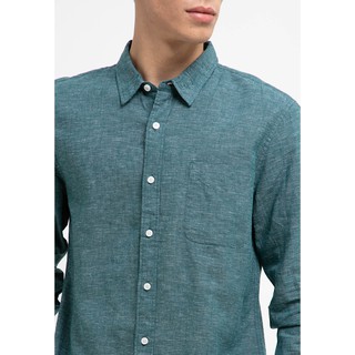 Jual Giordano Linen Shirt - Kemeja Pria Lengan Panjang - Dark Green