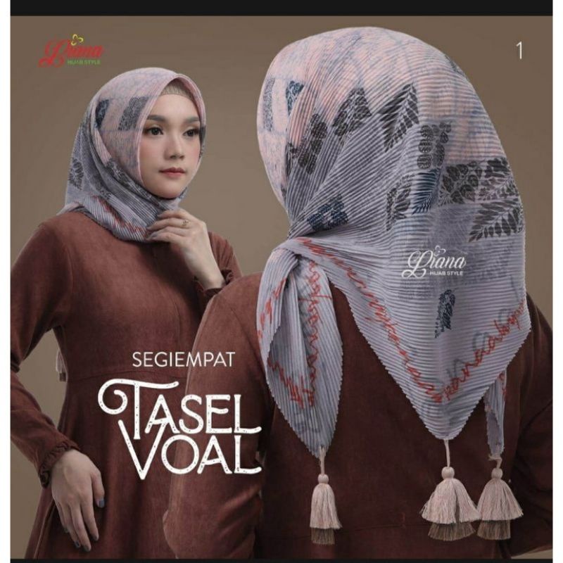 JILBAB Segi Empat PLISKET Motif BANDUL POMPOM Jilbab Voal Motif Plisket Lidi Terbaru Daily Hijab