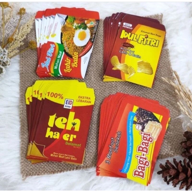 AMPLOP LEBARAN MOTIF SNACK / AMPLOP LEBARAN KEKINIAN