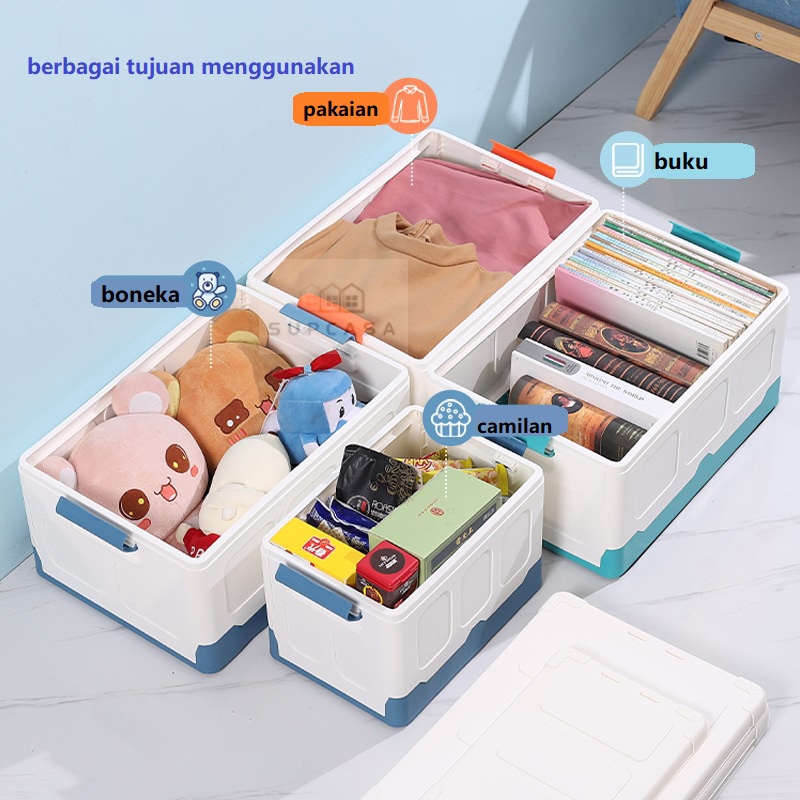 Container Box Besar Foldable Storage Box Box Lipat Lemari Plastik Box Mainan kotak penyimpanan