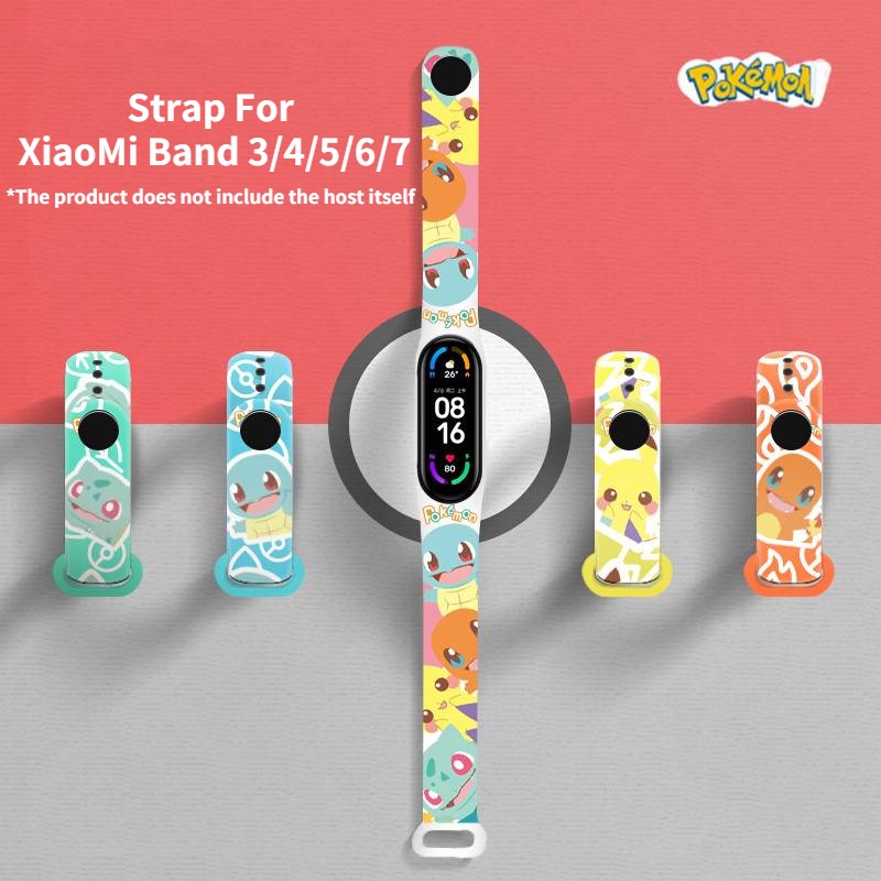 XiaoMi Band 7 Strap For Bracelet for Mi Band 7 6 5 4 3 Strap Replacement Sport Silicone Wristband Cartoon Watchband Miband6 Band6 Xiaomi Mi Band 6 Strap miband 4 miband 5