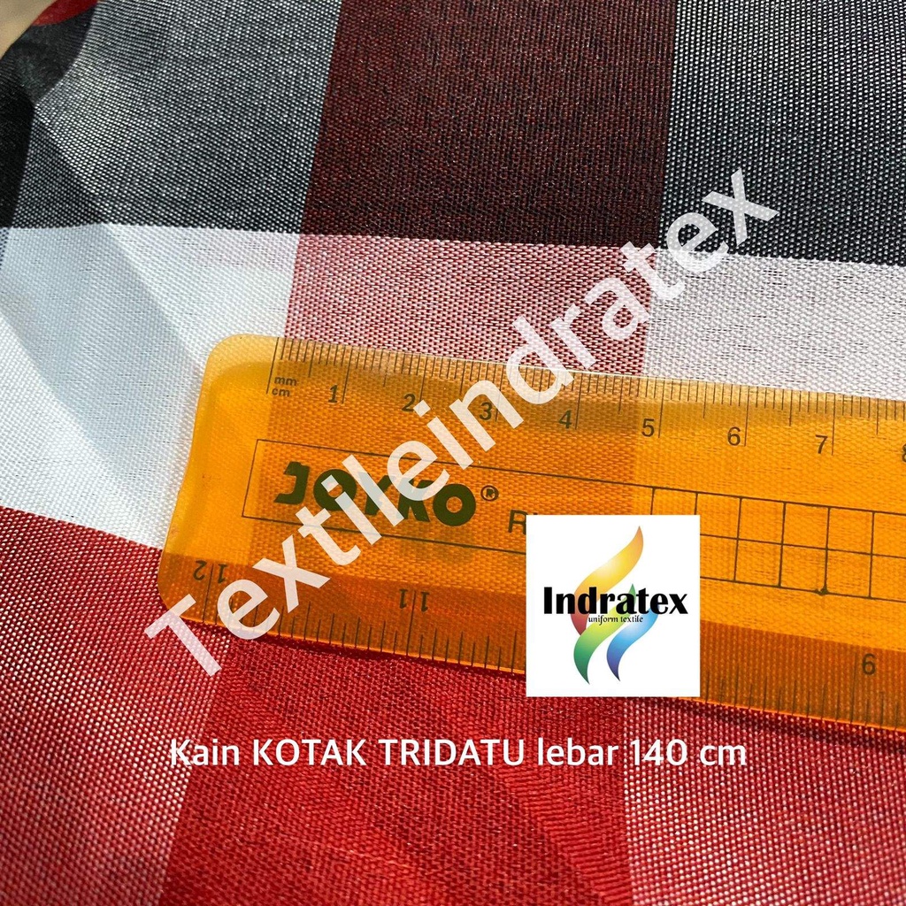 ( per setengah meter ) kain KOTAK TRIDATU BALI hitam putih merah lebar 140 cm untuk upcara adat dekorasi indoor outdoor kerajinan tangan craft