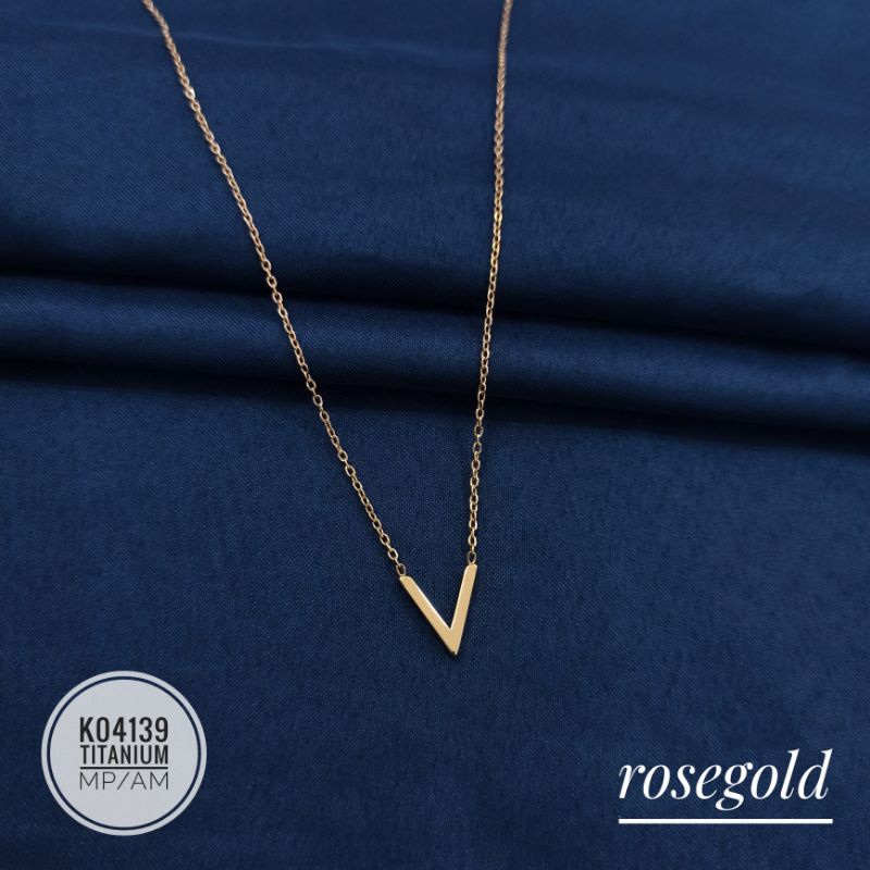 Kalung Titanium Koye V Rosegold K04139