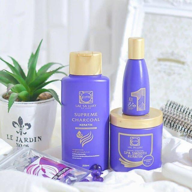 Lae Sa Luay Paket 3 In 1 Super Smooth Hair Masker Shampoo Serum