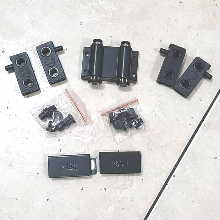 Engsel Kaca Jepit + Magnet + Push untuk pintu kaca Buffet
