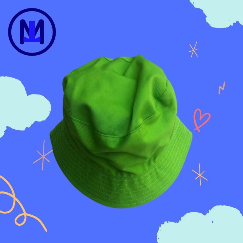 TOPI BUCKET NCT HIJAU STABILO NEON