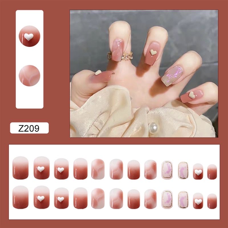 Kuku Palsu 【B64，lem cair】Nikah kuku Wedding False Nailart Pengantin Tangan