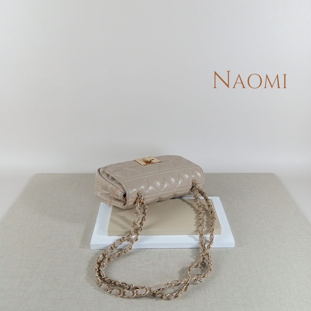 NAOMI - Sling Bag Import Florentia - Tas Selempang - Tas Wanita Dewasa - Kulit Sintetis handbag - tas cewek - tas Tali Rantai mix PU Premium - naomi bag