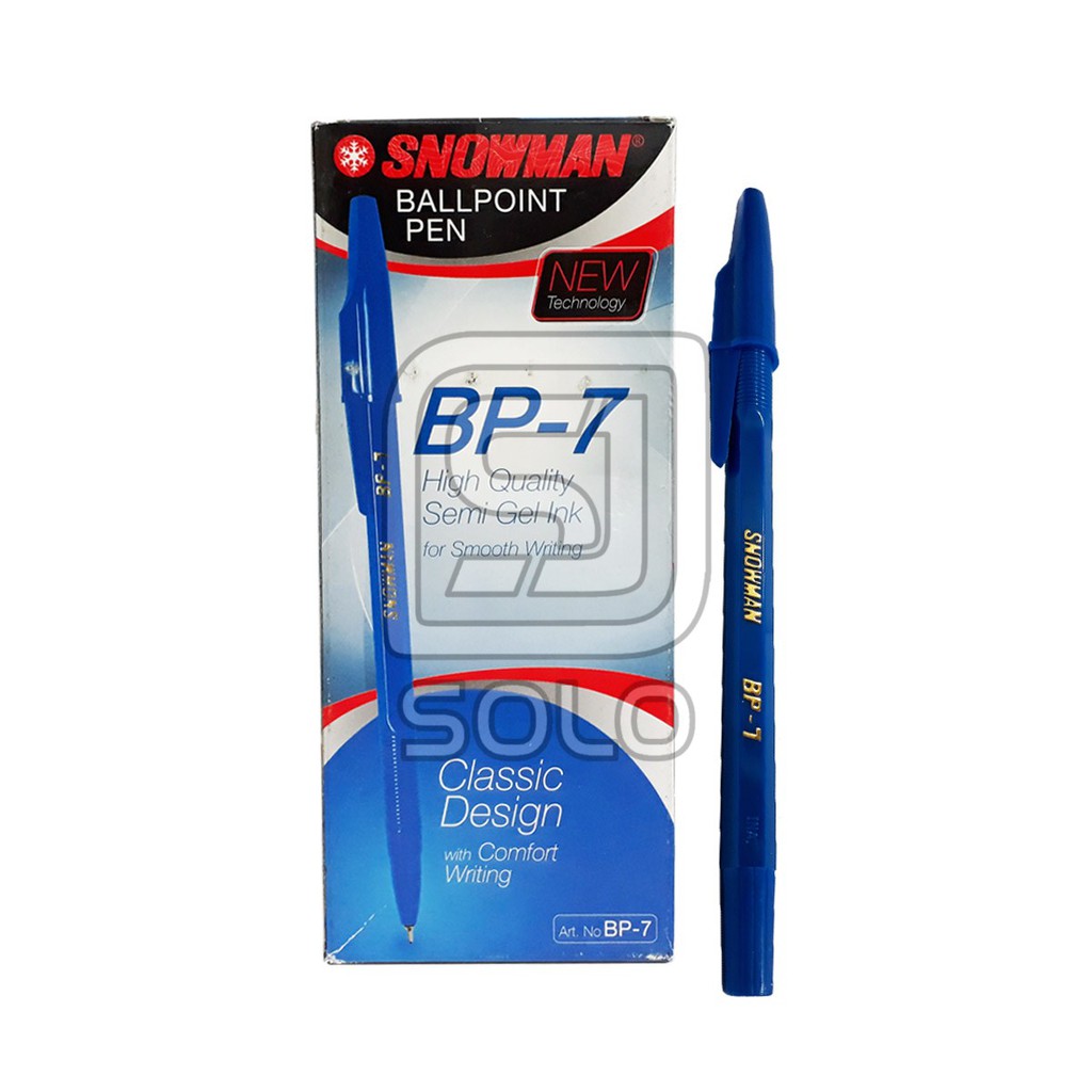 

Pulpen Pena Ballpoint BP7 Snowman Biru