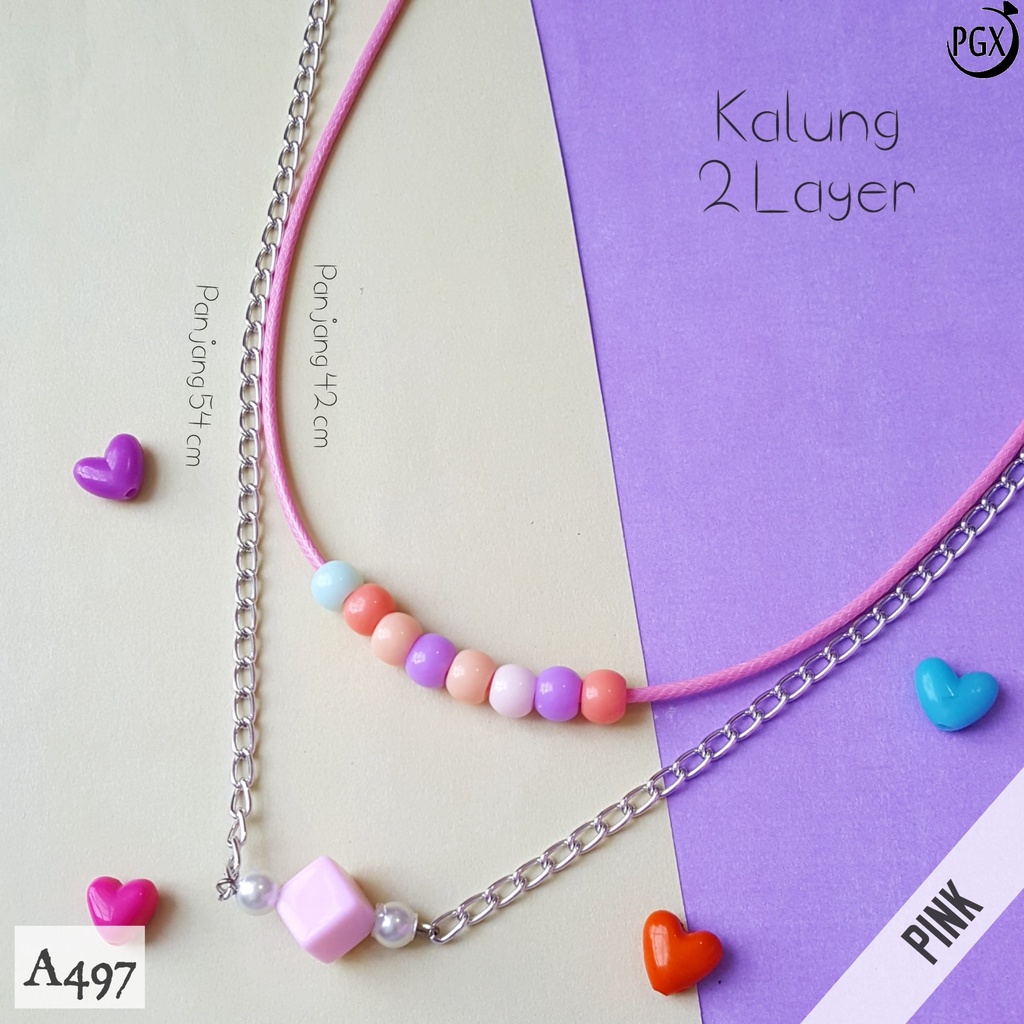 PGX Kalung Wanita Korea Tali / Rantai Multilayer - Kalung Panjang Hijab - Aksesoris Wanita A497