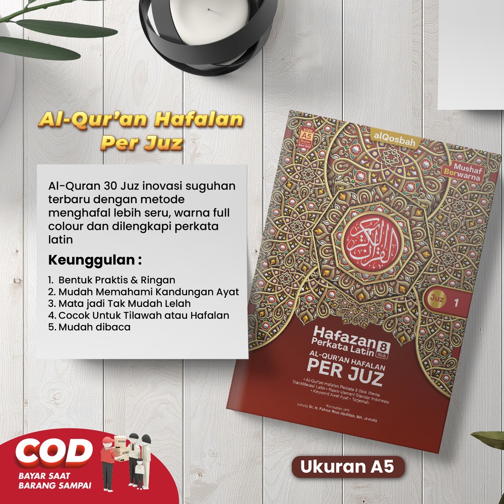 Mushaf Alquran Per Juz 30 Buku Perkata Latin Ukuran A5 dan Terjemahan