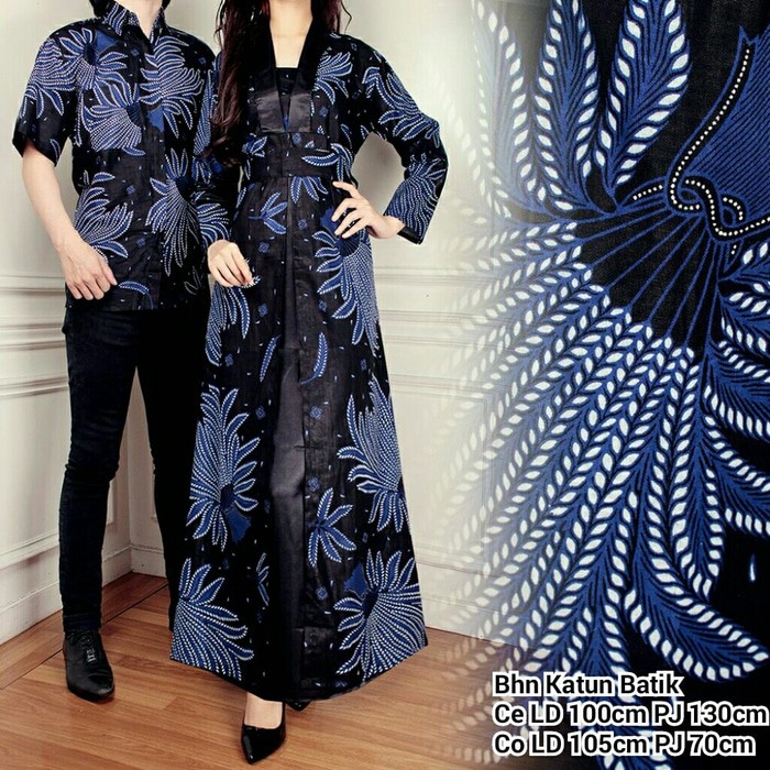 Mariam couple gamis kemeja batik jj mcl
