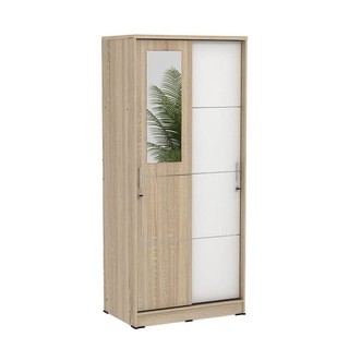 Lemari pakaian 2 pintu geser sliding Alba warna muda Lemari pakaian 2 pintu geser sliding Alba warna muda