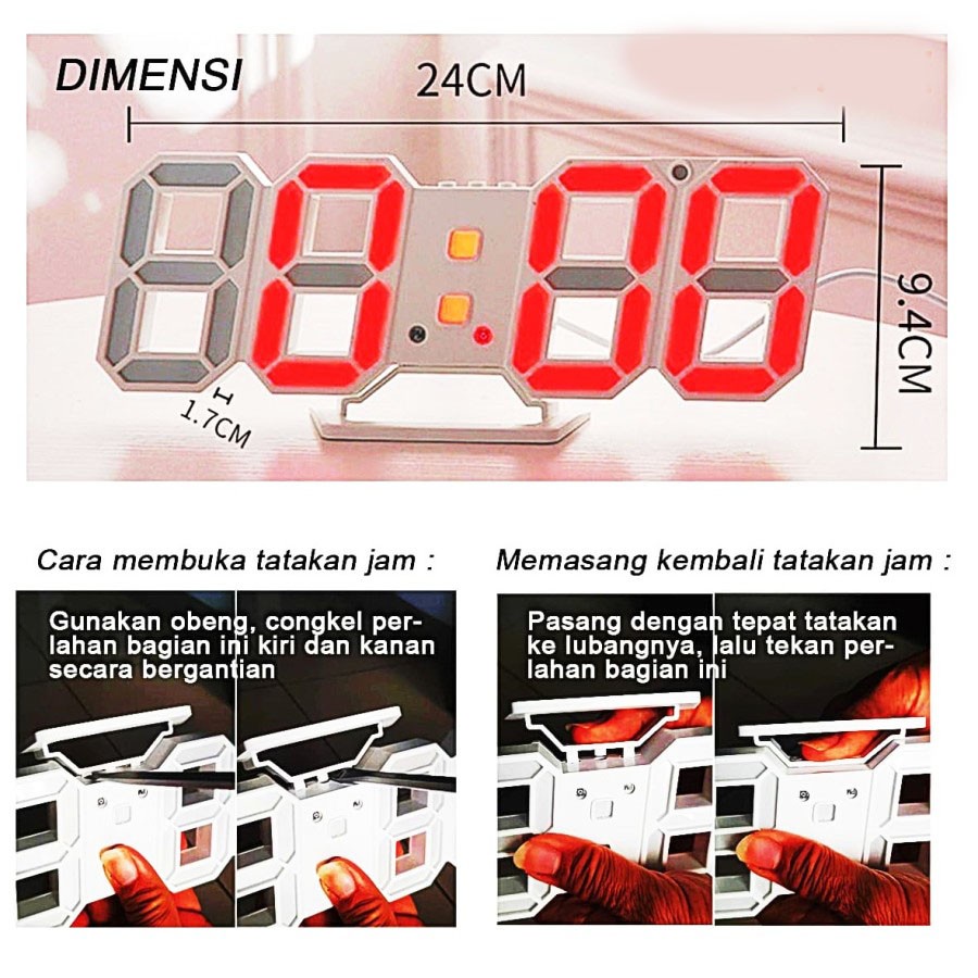 Trend-Jam Meja LED Digital / Modern LED Clock Style Tipe DS 6009