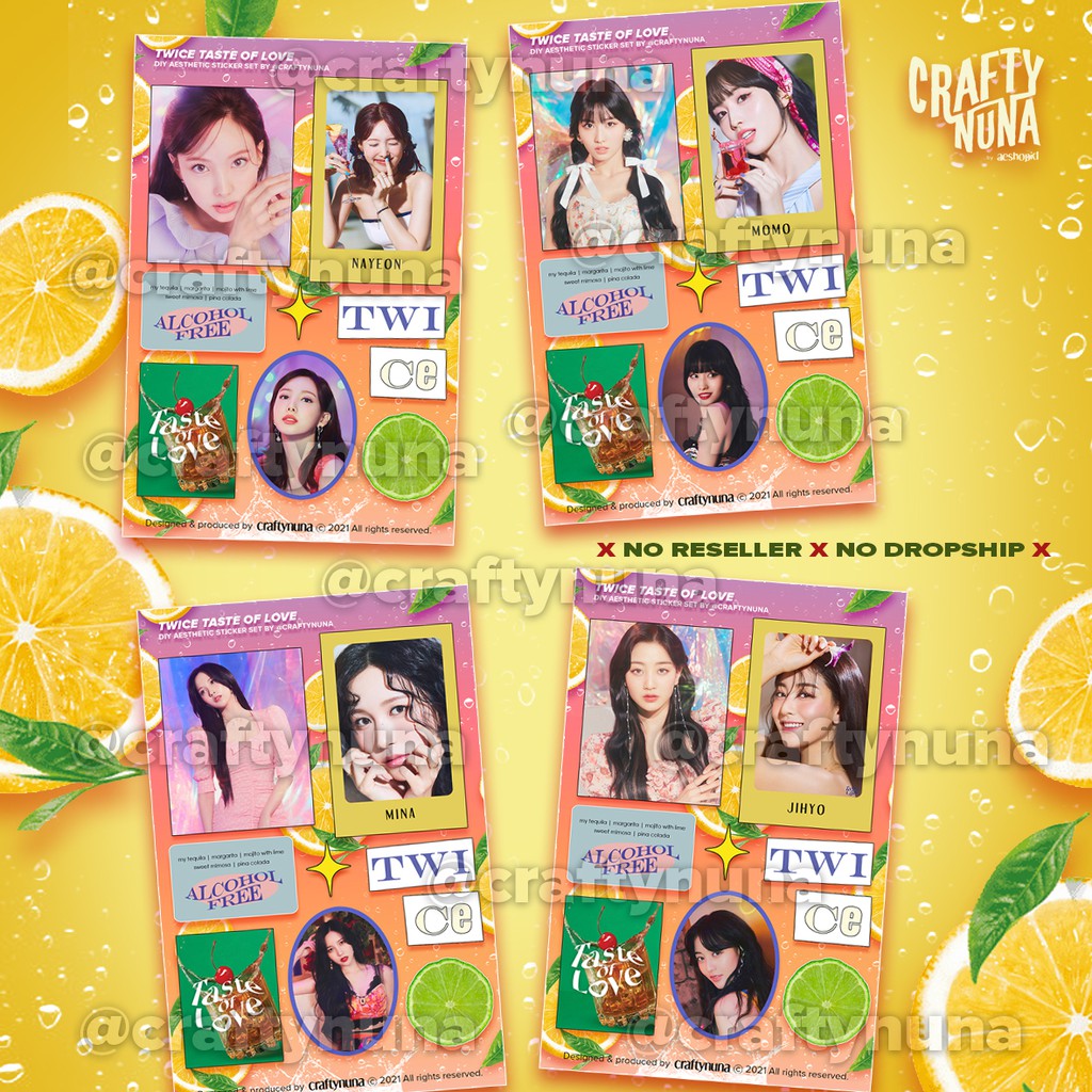 (TW-003) TWICE The Feels &amp; Taste of Love DIY Sticker Set aesthetic alcohol free stiker hp kpop case estetik