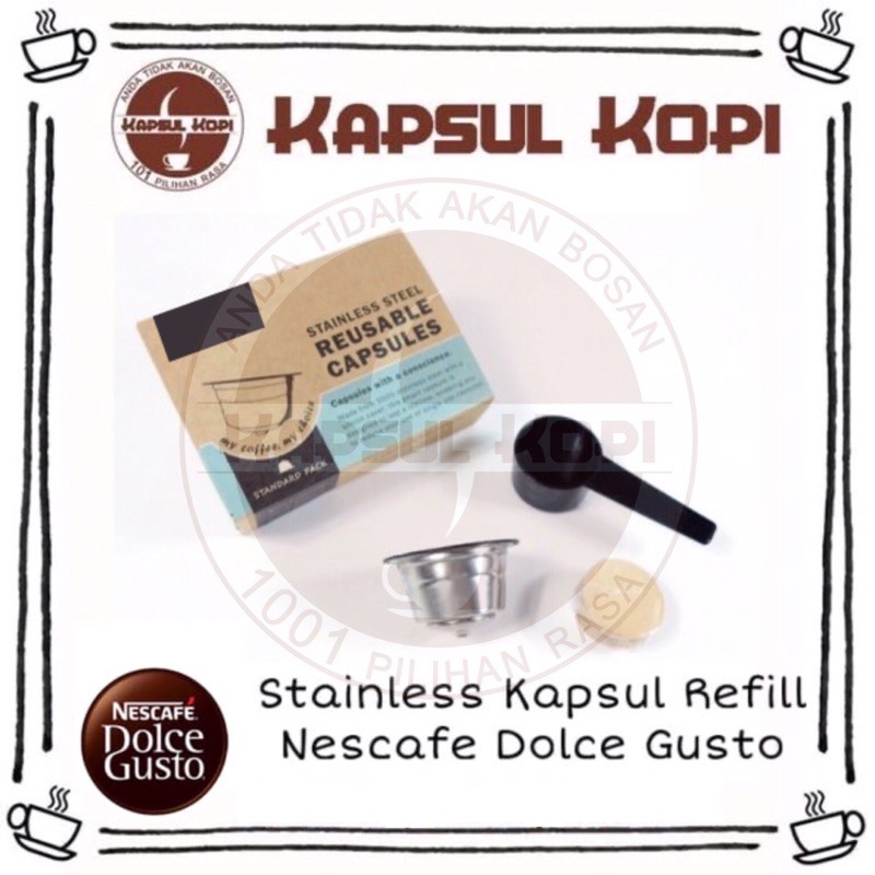 

Coffee Capsule Refill Stainless for Nescafe Dolce Gusto Food Grade BPA Free Kapsul Kopi