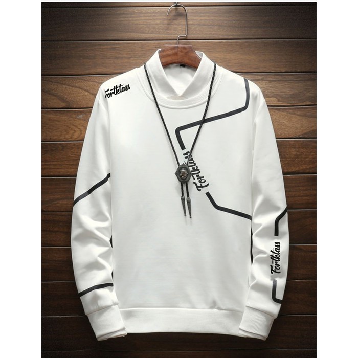 SALE - ZYANN SWEATER PRIA LENGAN PANJANG SWEATER HOODIE COWOK JAKET HODI - PUTIH