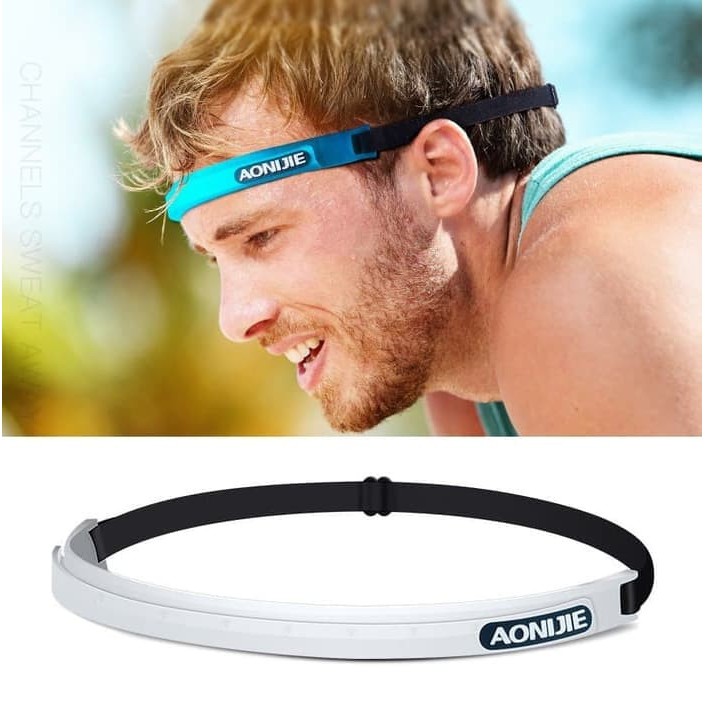 AONIJIE SWEAT BAND ANTI KERINGAT Sweaty Bands Gridlock Headband