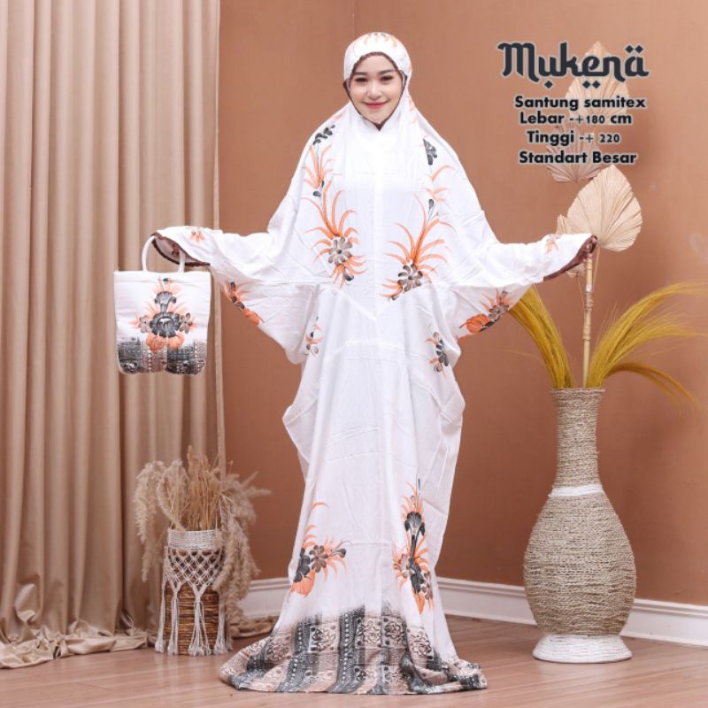 Mukena Lajur Rayon Santung Dewasa Polos Warna Fashion Muslim Wanita Muslimah