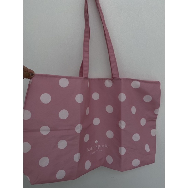 Booked NEW Kate Spade Pink Polkadot Tote Reusable bag Original