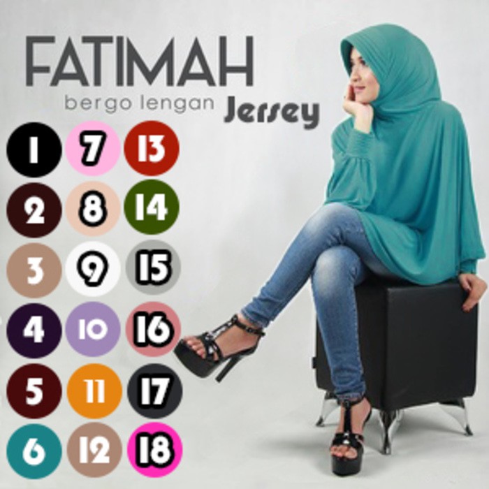 hijab / jilbab fatimah bergo lengan jersey