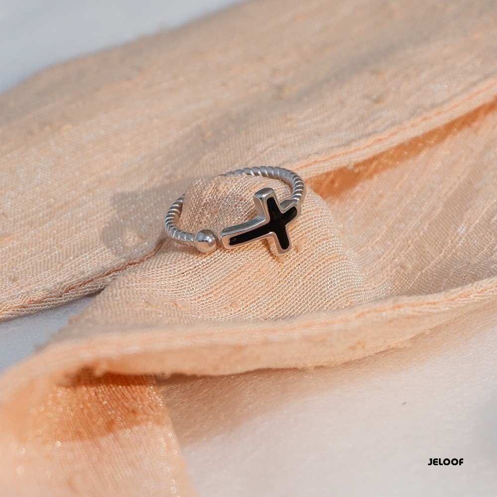 Jeloof Cincin Phoebe | Adjustable Size Ukuran Dapat Diatur | Cincin Silver Cincin Unisex Cincin Kasual