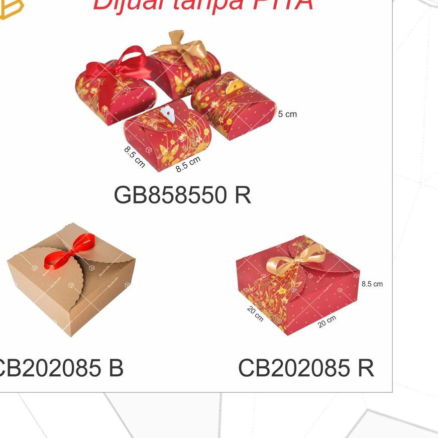 

_ TUL CB202085 RED (20pcs) - Cake box, moon cake, kotak, packaging, dus «