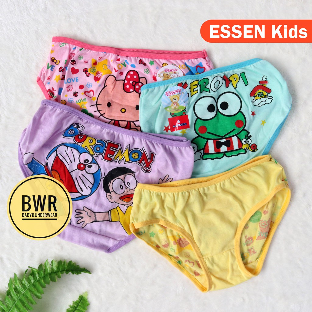 [ 3pc ] CD Essen Kids / Celana Dalam Anak Cewek Perempuan Motif Karekter CD Anak Murah - Bwr