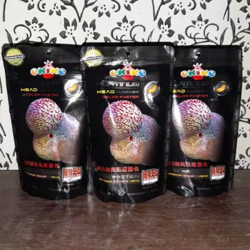 okiko platinum pelet ikan lohan pakan ikan lohan 100gr