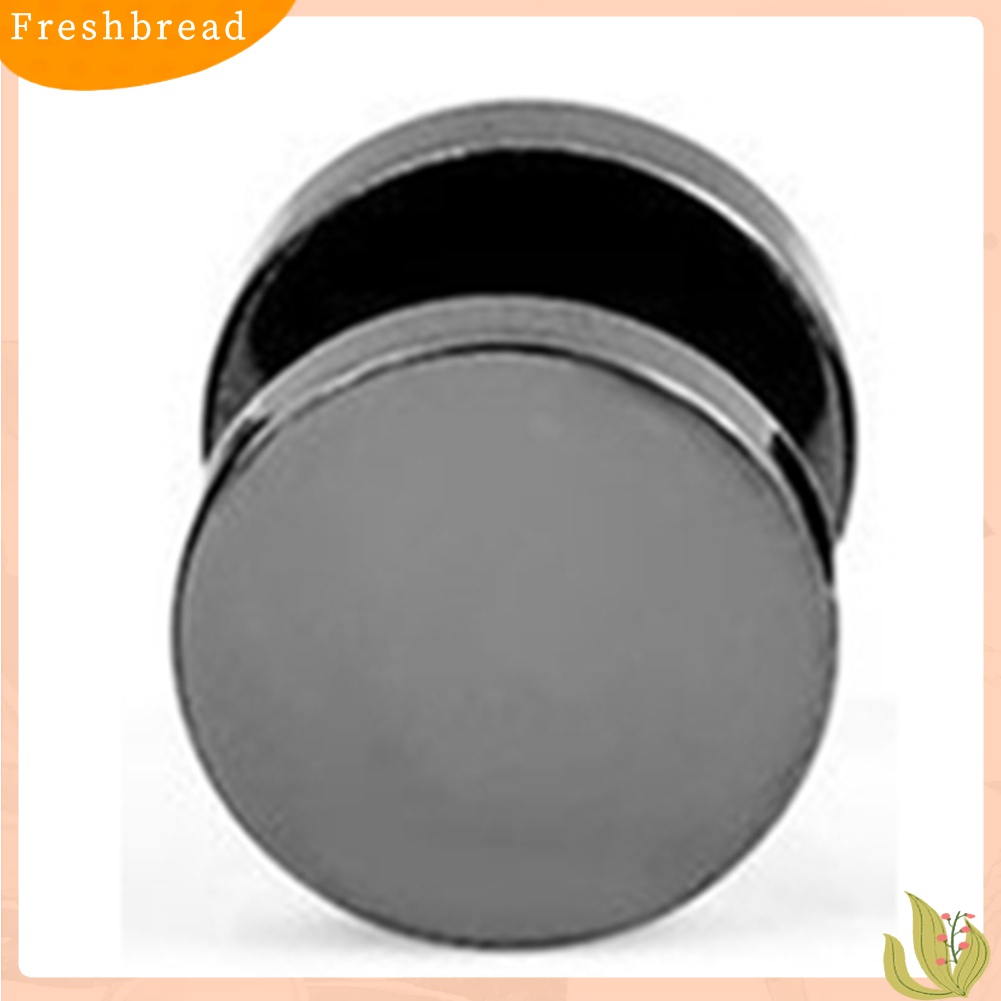 Fresh| Anting Tindik Telinga Bentuk Bulat Bahan Stainless Steel Warna Hitam Ukuran 3mm - 14mm Untuk Pria