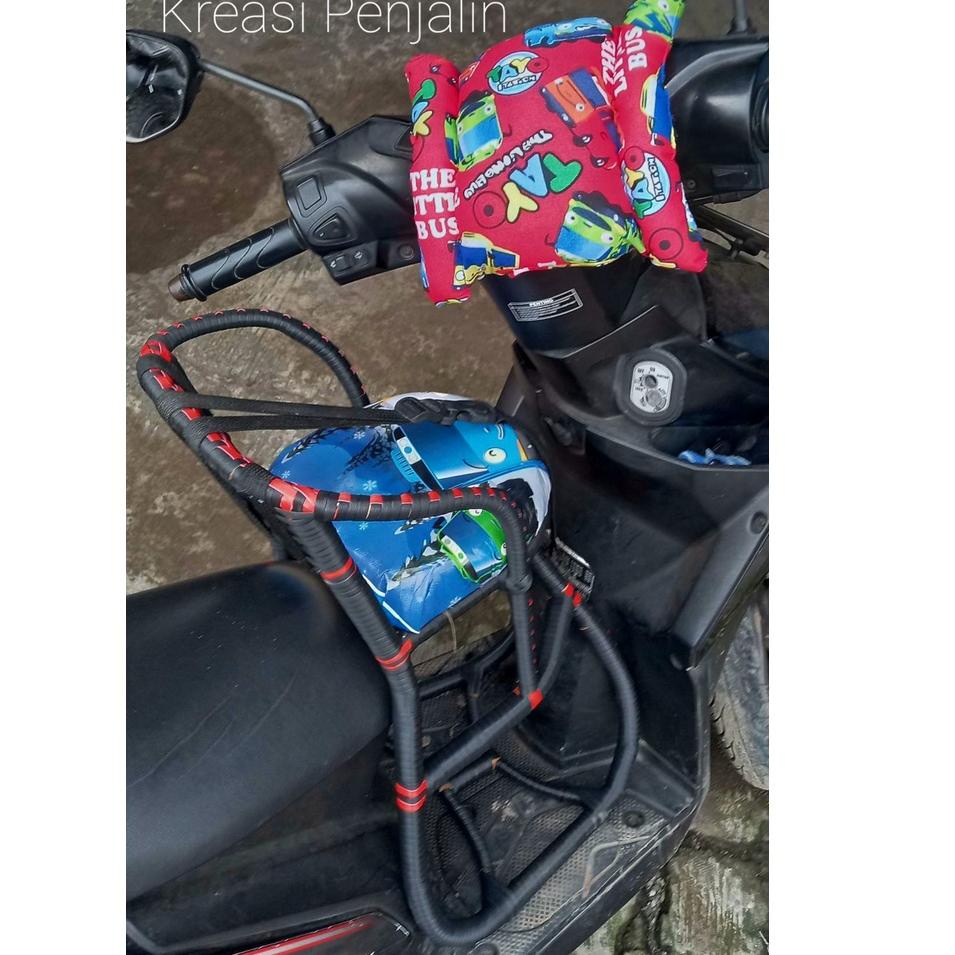 Paling Diminati.. SPESIAL EDISI WARNA HITAM KURSI BONCENGAN ANAK MOTOR MATIC ROTAN / KURSI BONCENGAN