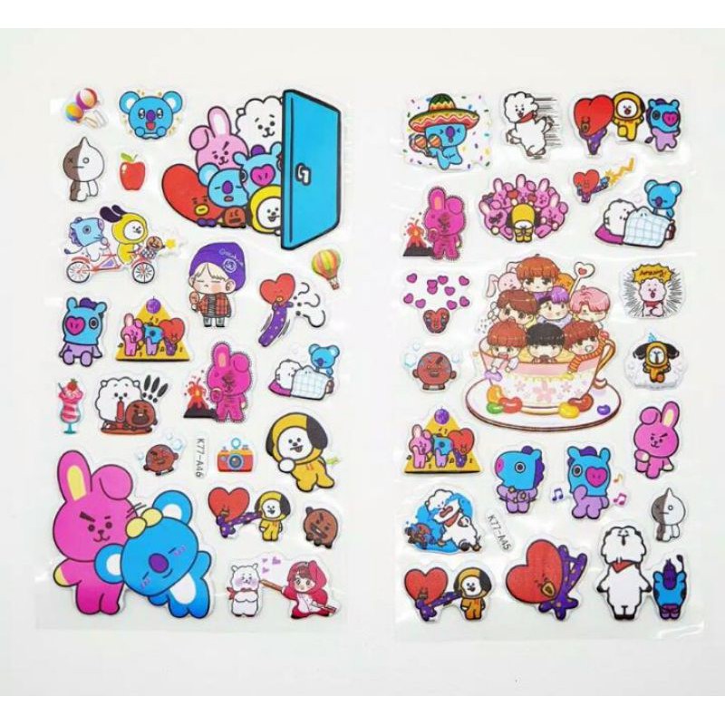 Stickers bt21 termurah, terbaik Ada yang doraemon